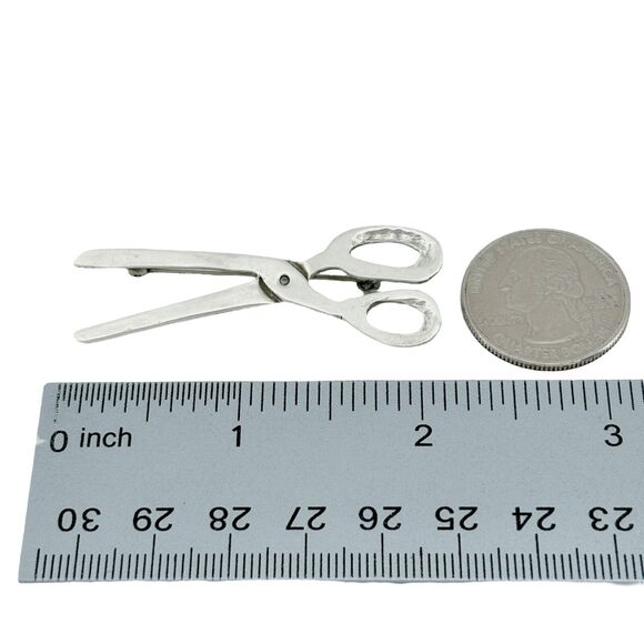 Vintage D. Davies Sterling Silver 925 Scissors Pin Brooch - Picture 6 of 7